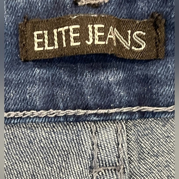 Elite Jeans Distressed Daisy Duke Fringe High Rise Wedgie Denim Jean Shorts - Picture 6 of 7